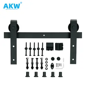 Akw Double Door Hardware Kit Use For 2 Doors J Shape Bi-Folding Sliding Barn Shower Door Hardware Kit