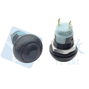Interruptor de Botón Pulsador Mini Redondo de Plástico Impermeable PSB-33A de 12 mm y 2 Pines, Negro - Product Image 2