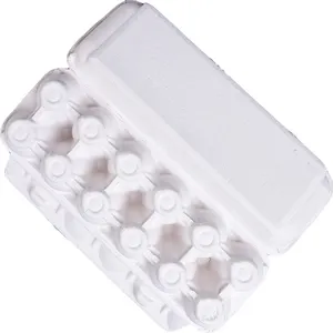 再利用可能なダースの卵のカートン丈夫な紙成形パルプ12セル空白の卵のカートントレイ収納ボックス耐震性の卵容器