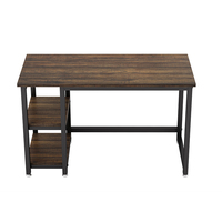 Bureau d'ordinateur de style industriel moderne pour la maison et le bureau, petit bureau d'étude avec étagères de rangement en bois