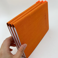 Carnet en cuir PU orange A5 avec porte-stylo, couverture rigide, agenda professionnel, papeterie de bureau, logo personnalisé