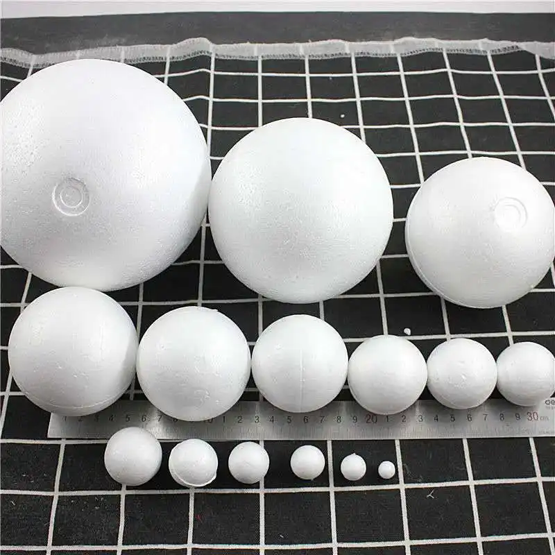 1-60cm EPS חרוזים קלקר כדור לבן DIY פוליסטירן קצף מוצק חלול חצי כדור גדול
