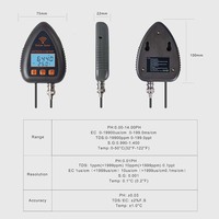 Medidor de Agua Profesional J&R TDC EC S.G. Monitor de Temperatura y Salinidad 5 en 1, Medidor de pH Digital para Acuarios, Agricultura y Piscinas