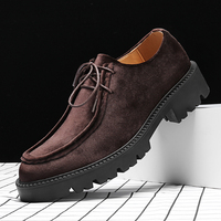 Mocassins en daim PU confortables et respirants pour hommes, à lacets, pour le bureau, les mariages, les occasions formelles, chaussures plates, chaussures de travail