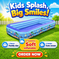 Piscine gonflable pour enfants en PVC épaissi, grande capacité, rectangulaire, installation rapide, portable, pour nouveau-nés, enfants, adultes, extérieur, jardin