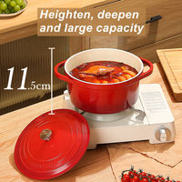 Casserole à induction à double anse, design Japandi, en alliage d'aluminium antiadhésif, avec couvercle, pour soupes et bouillons, idéale pour les restaurants