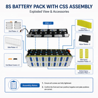 Kit Kotak Baterai Master Slave JKESS HV BCU BMU Active Balance LiFePO4 200A 100A 300A 80-1000V CAN RS485 WIFI LCD DIY OEM IP54