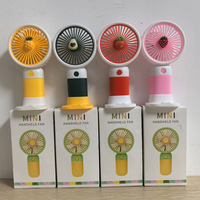 Kipas Mini USB Bentuk Buah Bunga Kartun, Portable, Genggam, Penyangga Ponsel, Dapat Dicetak Logo