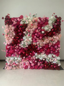 Arche de fleurs artificielles en plastique de la marque <span class=keywords><strong>Tournesol</strong></span>, décoration de mariage, roses colorées roses, toile de fond - Product Image 4