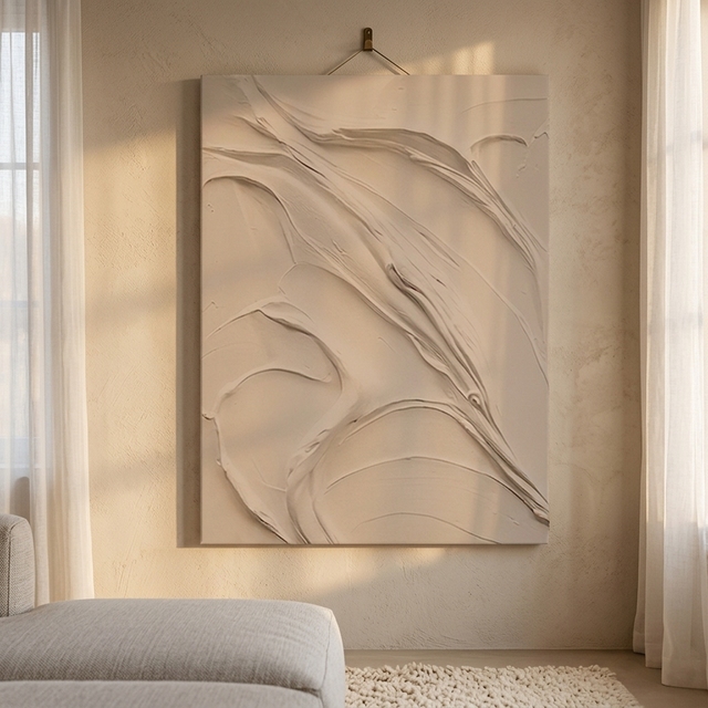 Hotel Home Decor Luxury Hand Painted Abstract White Texture Acrylic Painting Modern Artwork Handmade Large Canvas Wood Wall Art