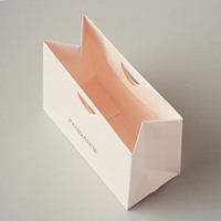 Sacs cadeaux de luxe personnalisés PandaSew avec poignée en ruban pour petites entreprises, sacs d'emballage en papier