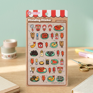 [Sowony Playground] Feuille d'autocollants 3D pop-up en PVC imprimé UV, sur le thème de la bar à snacks coréen Toto Spicy Sweet, pour journal intime, vente en gros - Product Image 3