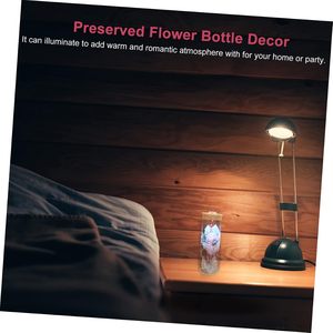 2026 OEM Cadeau Saint-Valentin : Mini bouquet de fleurs préservées en verre avec lys artificiel et tournesol, avec lumière - Product Image 2