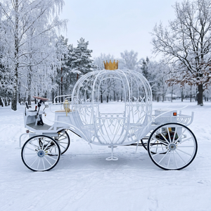 Factory Price Electric Cinderella <b>White</b> <b>Pumpkin</b> Horse Carts Wedding Cinderella Royal Carriage for Princess for Sale - Product Image 1