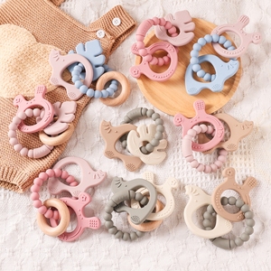 Free Sample Baby Food Grade Silicon <strong>Teether</strong> Unisex Turtle Shell Wood Composite Flower <strong>Tree</strong> Leaves Ring Shape Baby <strong>Teethers</strong> - Product Image 5