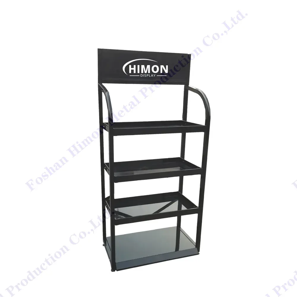 Retail Store Metal display Stand 4 Tiers Car Store Lubricants Motor Oil Display Rack For Sale