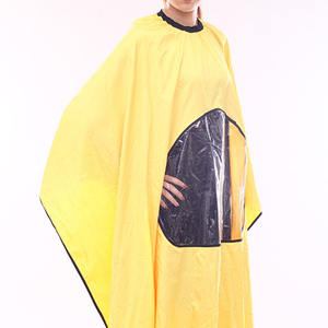 Accepter Logo personnalisé Cape de coiffure pour adultes avec fenêtre de visualisation transparente Capes de coupe de cheveux de salon de coiffure imperméables Tabliers de robe - Product Image 2