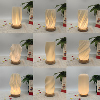 Lampe décorative nordique en bois massif 3D maison veilleuse créative charge lampe de chevet