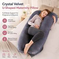 Oreiller de grossesse ergonomique personnalisé en forme de U, coussin de soutien maternité en peluche douce pour le dos et le ventre