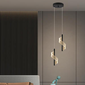 Lampu Gantung Spiral Seni Modern untuk Dinding Ruang Tamu, Lampu LED Akrilik untuk Kamar Tidur, Lampu Chandelier Tangga Custom - Product Image 6