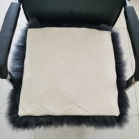 Coussin de siège confortable en fourrure de mouton d'Australie véritable, poil long, laine, doux, carré, rembourré, pour voiture, maison, extra épais, antidérapant, durable