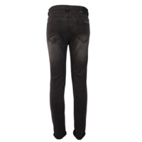 Jean slim homme taille mi-haute extensible, coupe crayon, délavé vintage foncé, effet usé, avec broderies et détails rivets, Hiver ODM