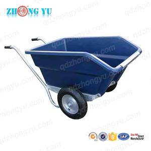 Carretilla de Plástico Resistente de 250L con Ruedas Dobles para Granja, Agricultura, Equitación y Jardinería - Product Image 5