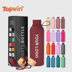 Nice 500ml Personalized Logo Rubber <b>Hot</b> and Cold Insulated Stainless Steel Water <b>Flasks</b> Travel Bottle <b>Drinks</b> Thermos with Handle - Product Image 1