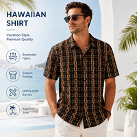 Chemise Hawaïenne Homme Personnalisée à Séchage Rapide en Satin Polyester Respirant Anti-Plis avec Impression Numérique et Logo Personnalisé