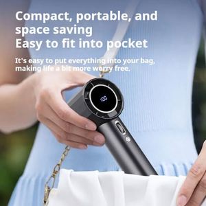 Mini Ventilador de Mano con Pantalla LED Digital, 100 Velocidades Ajustables, Turbo Sin Escalonamientos, Pequeño Ventilador de Bolsillo para Viajes y Campamentos - Product Image 6