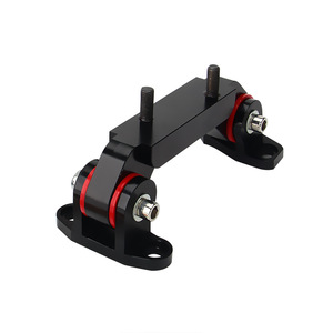 Engine Mount Kit For Subaru WrX Sti 04 12 Impreza One Piece Single <b>Bracket</b> <b>Black</b> Red Bushings - Product Image 1
