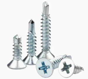 Vis autoperceuse métrique en acier au carbone, tête fraisée CSK, cruciforme Phillips, zinguée bleu-blanc, pour métal - Product Image 2