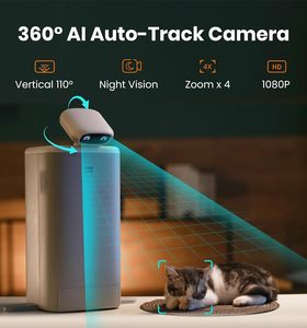 HHOLOVE Smart Cat <span class=keywords><strong>Companion</strong></span> <span class=keywords><strong>Robot</strong></span> 360 ° Caméra de vue pour animaux de compagnie Mangeoire automatique pour chat - Product Image 2