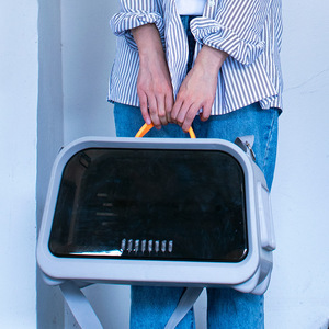 กระเป๋าใส่สัตว์เลี้ยงแบบพับได้ กันน้ำ ได้รับการรับรองจากสายการบิน สำหรับสัตว์เลี้ยงขนาดเล็ก ทำจากพลาสติกแข็ง สะพายไหล่ รับน้ำหนักได้ 10 กิโลกรัม - Product Image 2