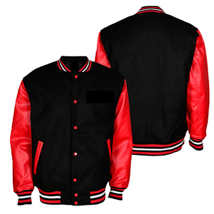 Chaqueta universitaria de algodón personalizada de talla XL unisex, abrigo de invierno transpirable con logotipo en relieve, patrón de letras de béisbol, venta al por mayor para hombres - Product Image 1