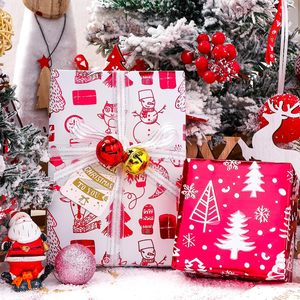Wrapping Paper Roll 17x120 Inch 3 Red White Christmas Designs Double Sided Recyclable Gift Craft Packaging - Product Image 6