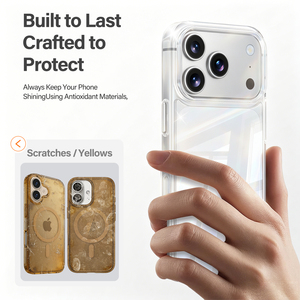 เคสโทรศัพท์กันกระแทก ป้องกันรอยนิ้วมือ  วัสดุ TPU+PC คุณภาพสูง  บางเฉียบ  ใส  ยี่ห้อ <span class=keywords><strong>Bayer</strong></span>  ป้องกันเหลือง  สำหรับ iPhone 17 Promax 16 15 14 - Product Image 6