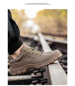 JIANKUN <span class=keywords><strong>Chaussures</strong></span> de sécurité pour le travail industriel pour <span class=keywords><strong>hommes</strong></span> Caoutchouc résistant à l'usure Cuir microfibre de haute qualité Bout en acier Anti-Smash/Puncture - Product Image 6