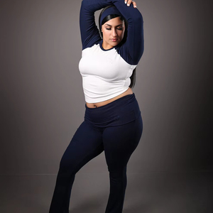 Completo Casual da Donna 2 Pezzi con Pantaloni <span class=keywords><strong>Lunghi</strong></span>, Eco-Friendly, Traspirante, in Spandex/<span class=keywords><strong>Cotone</strong></span>, Abbigliamento Estivo, Vendita all'Ingrosso, Personalizzabile, Taglie Plus - Product Image 1