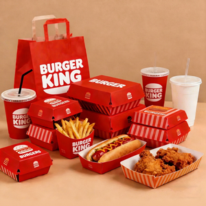 Disposable Eco-Friendly Recyclable Burger & Fried Chicken <b>Boxes</b> with Custom Logo Print and Embossing - Product Image 1