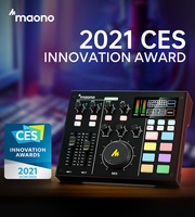 MAONOCASTER Studio Produksi Podcast All-In-One dengan Mikrofon Kondensor dan Headphone, Antarmuka Audio untuk Kartu Suara Siaran Langsung