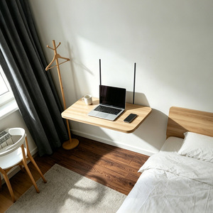 Wall Mounted Electric Lift <b>Table</b> 2I1 Built In <b>Height</b> <b>Adjustable</b> Desk Metal Motor Drive Powder Coating For Home Kitchen Use - Product Image 2