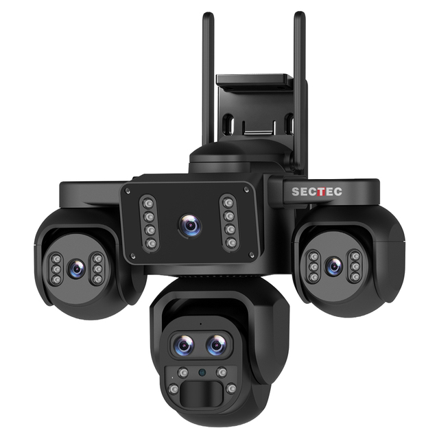 Long Power 720Degree Three PTZ 10X Zoom Camera Wired 20MP Security Surveillance Human Auto Tracking Multiple 5 Lens Wifi Camera