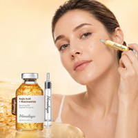 Ampoule de soin éclaircissante pour la peau à l'acide kojique, au curcuma et au PHA, enrichie en peptides de soie, pour les taches brunes, marque privée