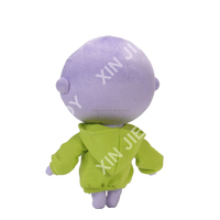 Vente en gros de poupées en peluche alien personnalisées de couleur violette, poupées alien douces avec logo personnalisé, poupées alien en peluche avec yeux imprimés