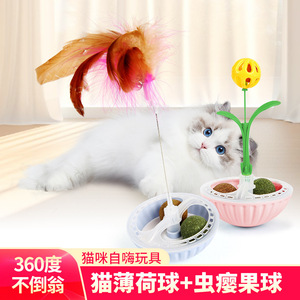 Jouet pour chat Tumbler avec boule sonore remplaçable, interactif, anti-ennui pour chats, fonctionnement manuel, style amusant - Product Image 5