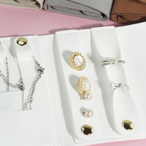 Wholesale Custom Travel Jewelry Bag Storage Organizer for Ring Earring Necklace Foldable Microfiber <strong>Jewellery</strong> <strong>Roll</strong> - Product Image 4