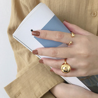 Bague naturelle, plaqué Or 18k ou platine, en forme de goutte d'eau, pour femmes et hommes, anneau ouvert, de doigt