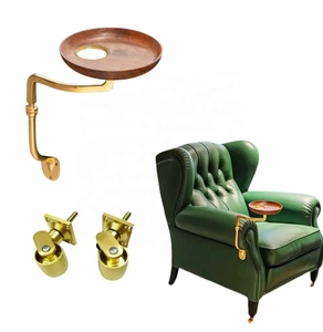 Juego de Accesorios de Lujo para Silla Godfather, Bandeja de Madera de Nogal para Reposabrazos, Soporte de Aleación de Zinc, Ruedas de Latón Sólido - Product Image 1