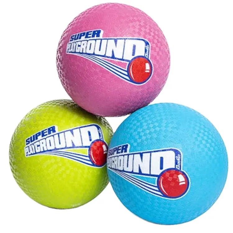 Pallone da calcio in gomma con Logo stampato personalizzato pallone da 8.5 pollici in gomma per parco giochi